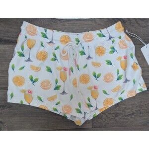 P.J. Salvage Womens Lounge Citrus Mimosa Print Shorts Sz S